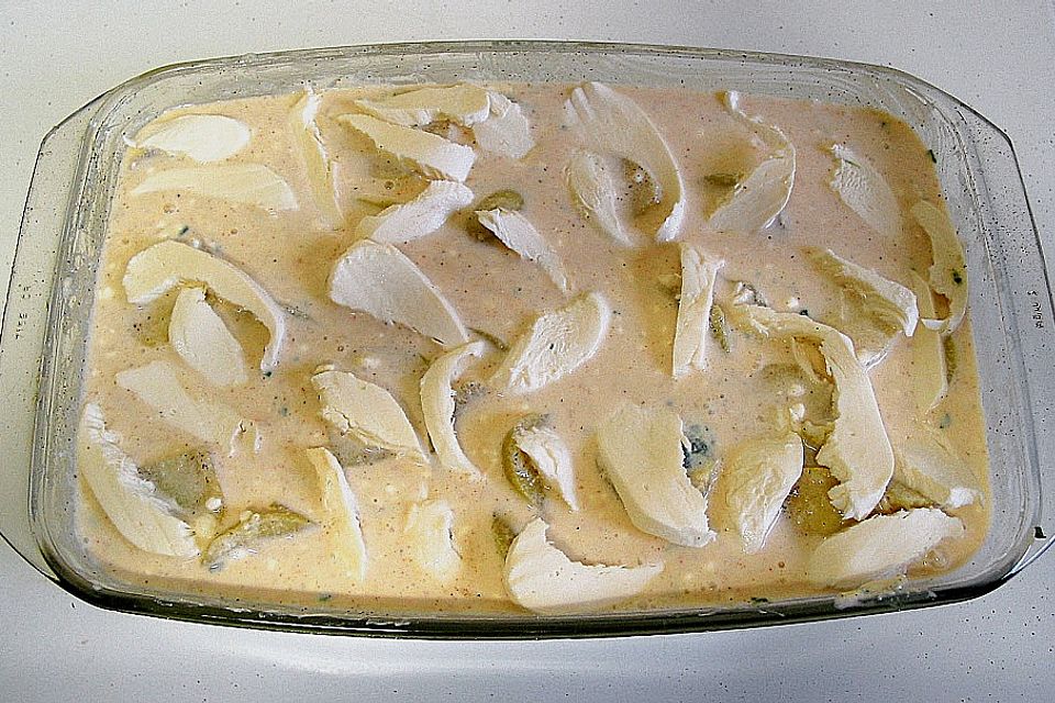 Kartoffel - Fisch - Auflauf mit Spinat