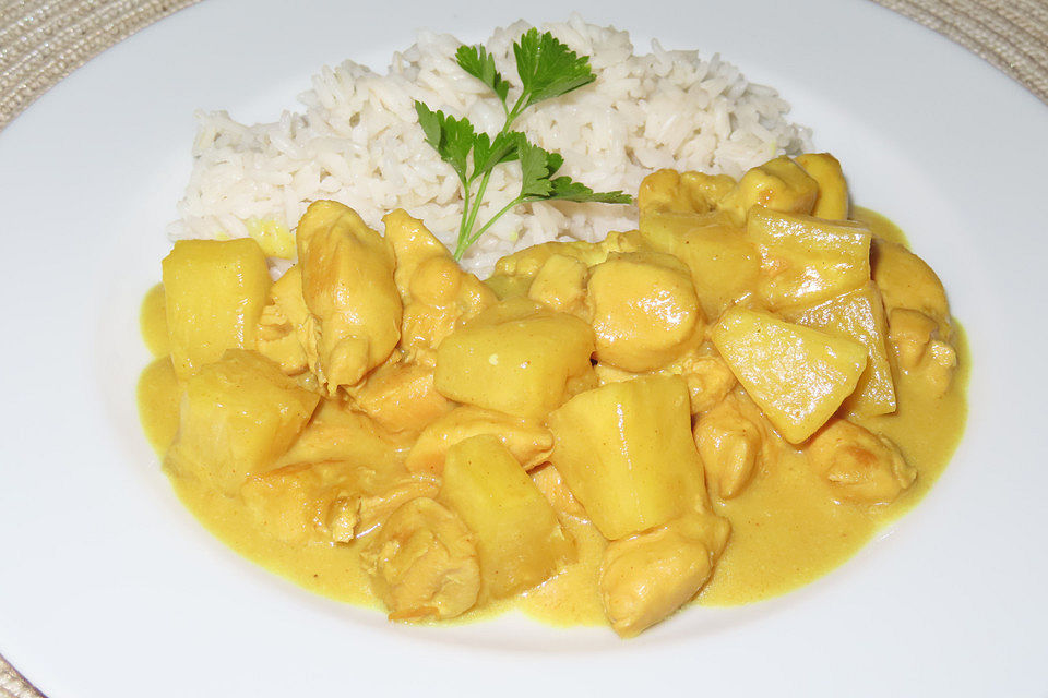 Hühnchencurry mit Ananas