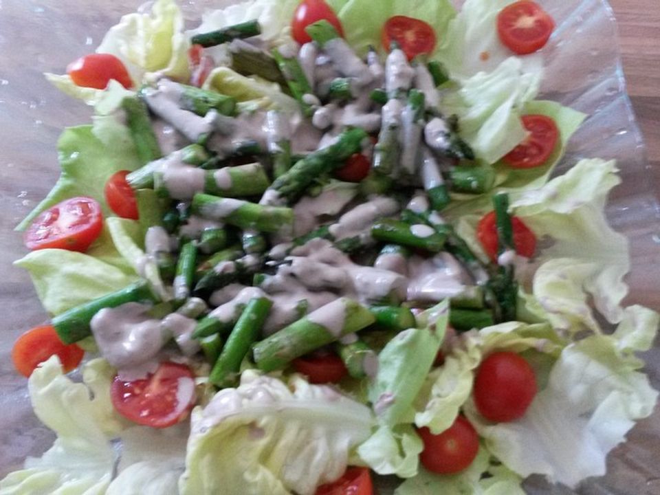 Spargel - Spinat - Salat mit Ziegenkäsedressing von britta512| Chefkoch