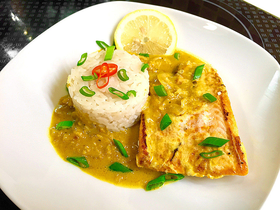 Gebratener Fisch in grüner Currysauce von Bettal| Chefkoch