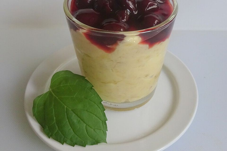 Yvonnes Bananen Pudding mit Kirschen