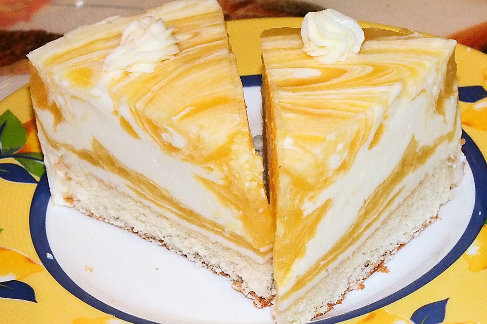 Marmorierte Mango - Joghurt - Torte