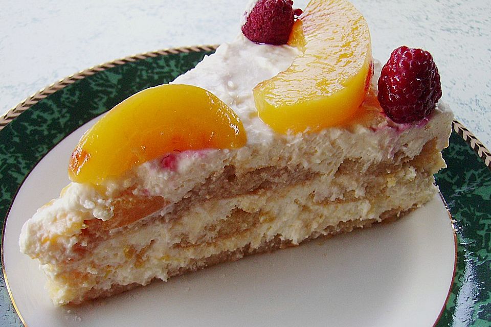 Pfirsich - Malakoff - Torte