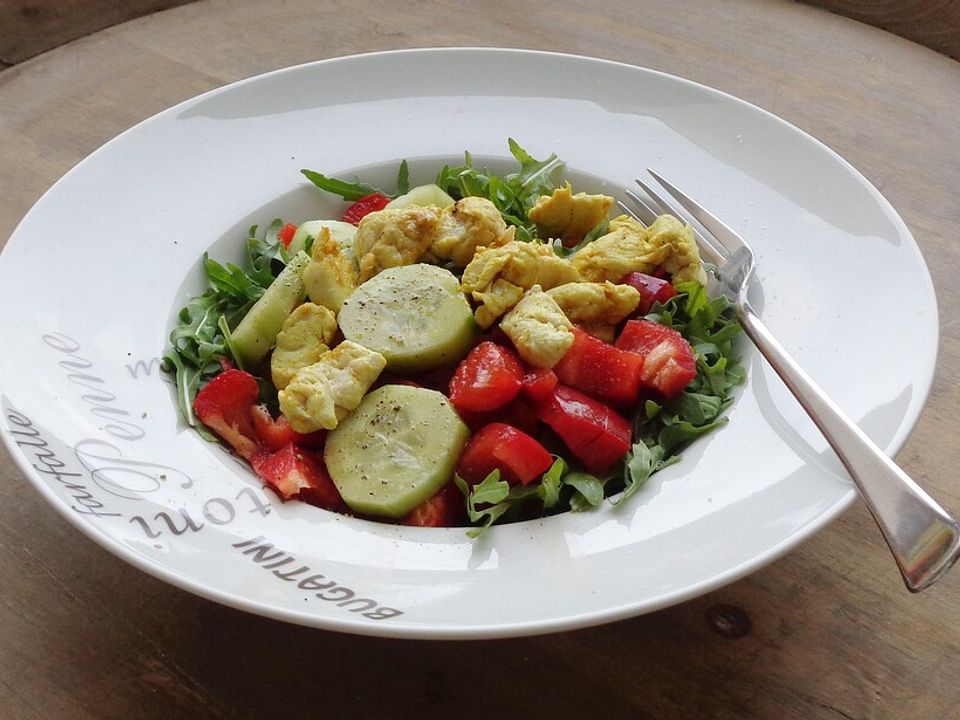 Gemischter Salat mit Hähnchenbruststreifen von lindaknick| Chefkoch