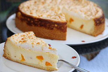 Vanille - Käse - Kuchen mit Pfirsichen