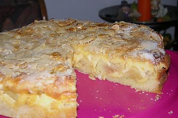 Apfel - Rahmkuchen mit Mandelkuste