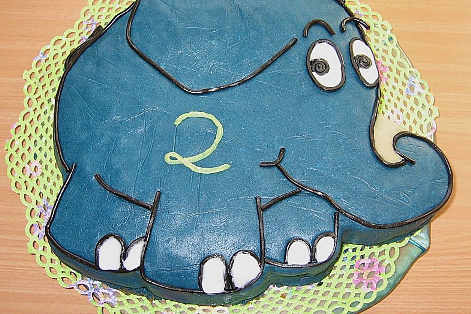 Lettas kleine blaue Elefant  - Motivtorte