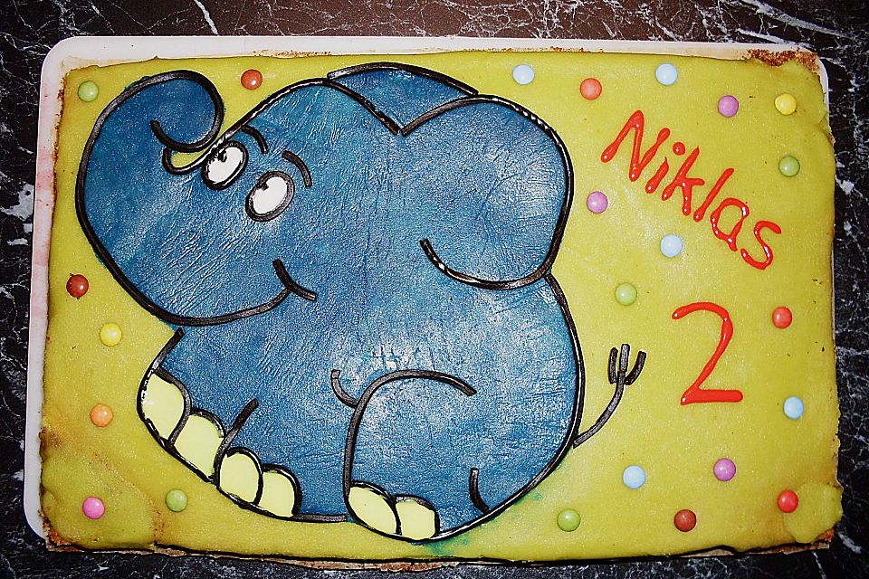 Lettas kleine blaue Elefant  - Motivtorte