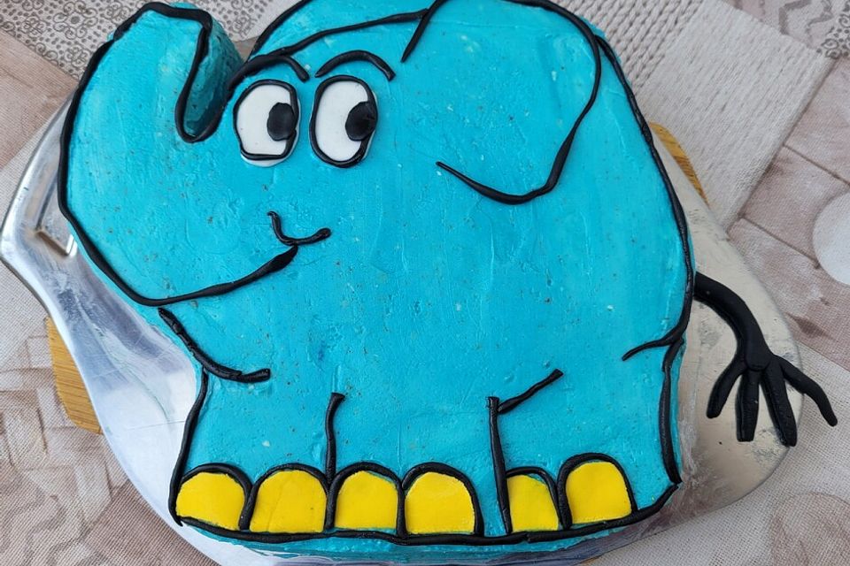 Lettas kleine blaue Elefant  - Motivtorte