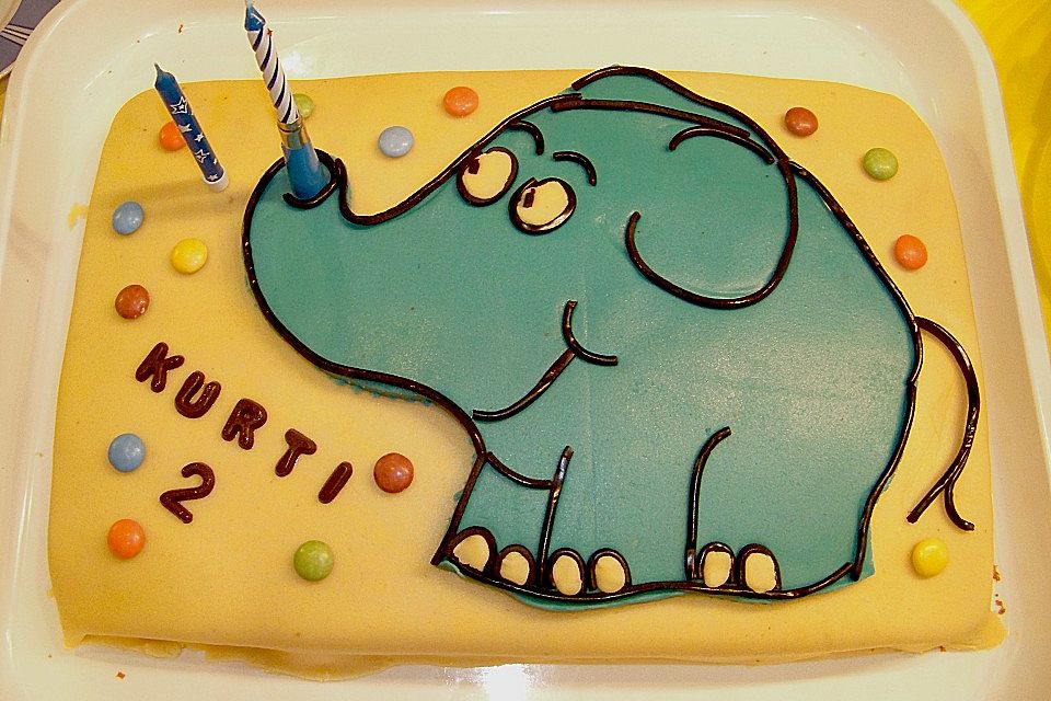 Lettas kleine blaue Elefant  - Motivtorte