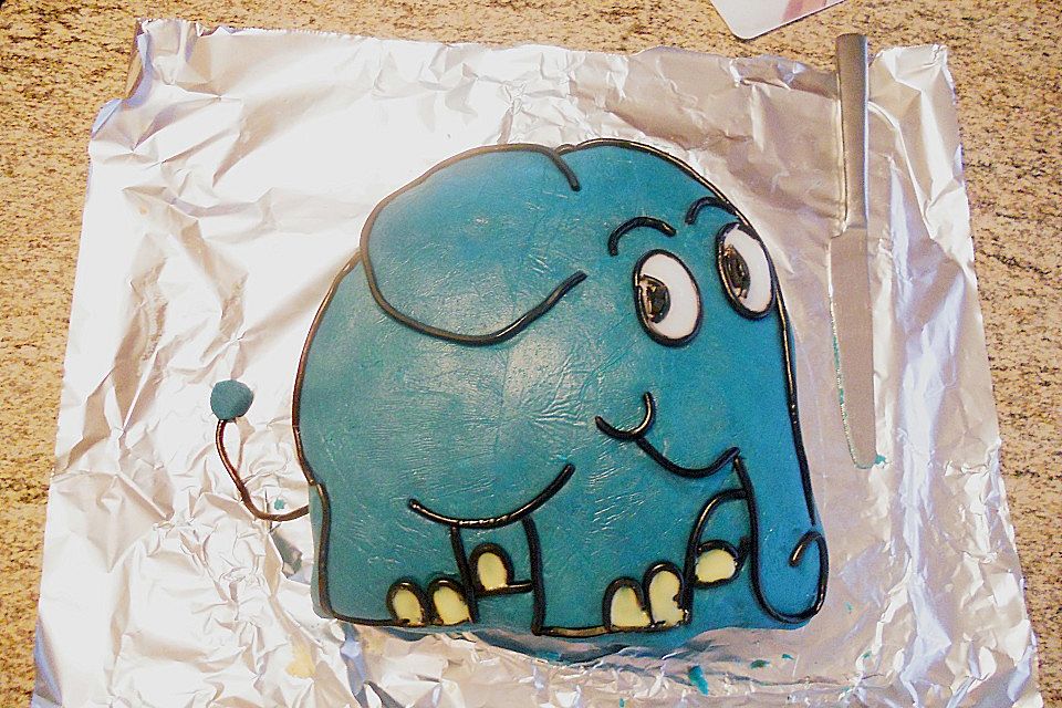 Lettas kleine blaue Elefant  - Motivtorte