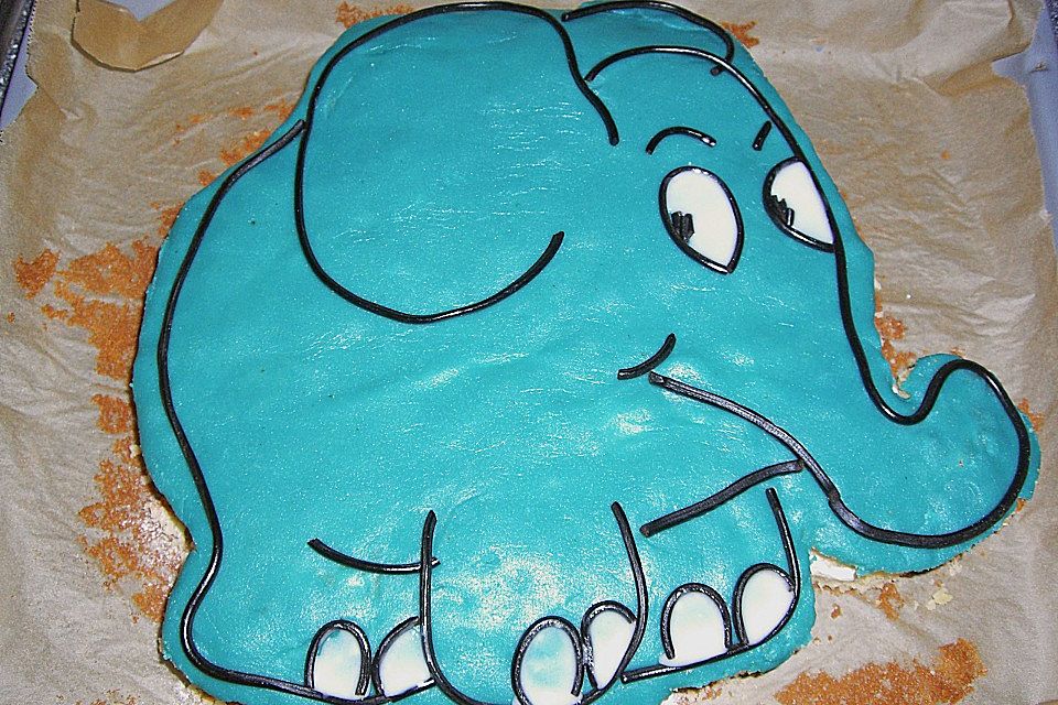 Lettas kleine blaue Elefant  - Motivtorte