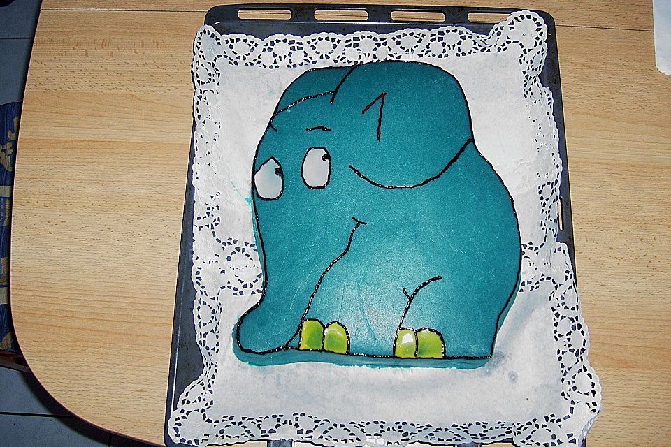 Lettas kleine blaue Elefant  - Motivtorte