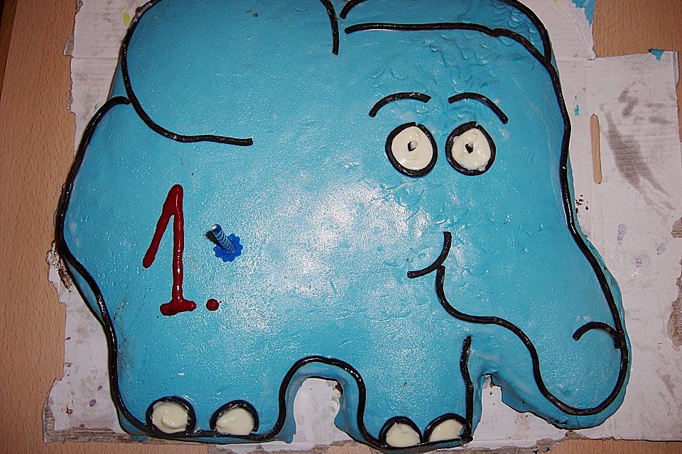 Lettas kleine blaue Elefant  - Motivtorte