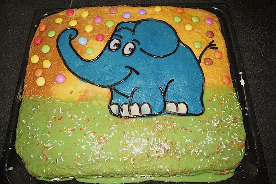 Lettas kleine blaue Elefant  - Motivtorte