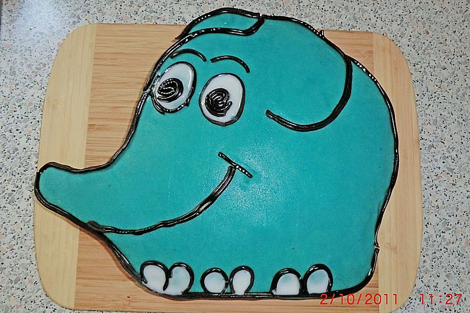 Lettas kleine blaue Elefant  - Motivtorte