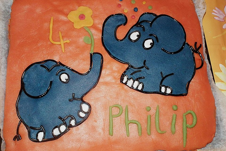 Lettas kleine blaue Elefant  - Motivtorte