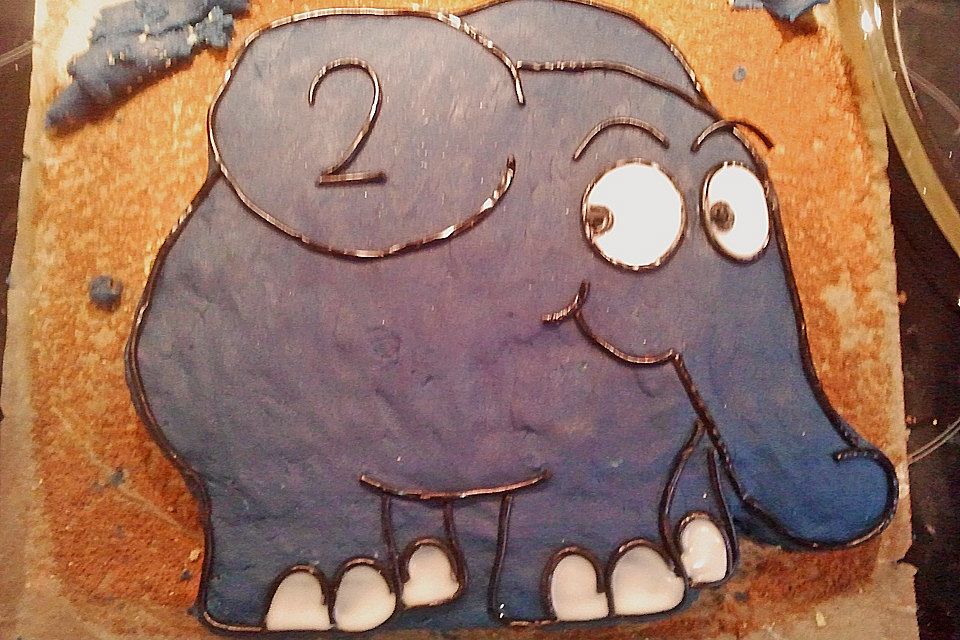 Lettas kleine blaue Elefant  - Motivtorte