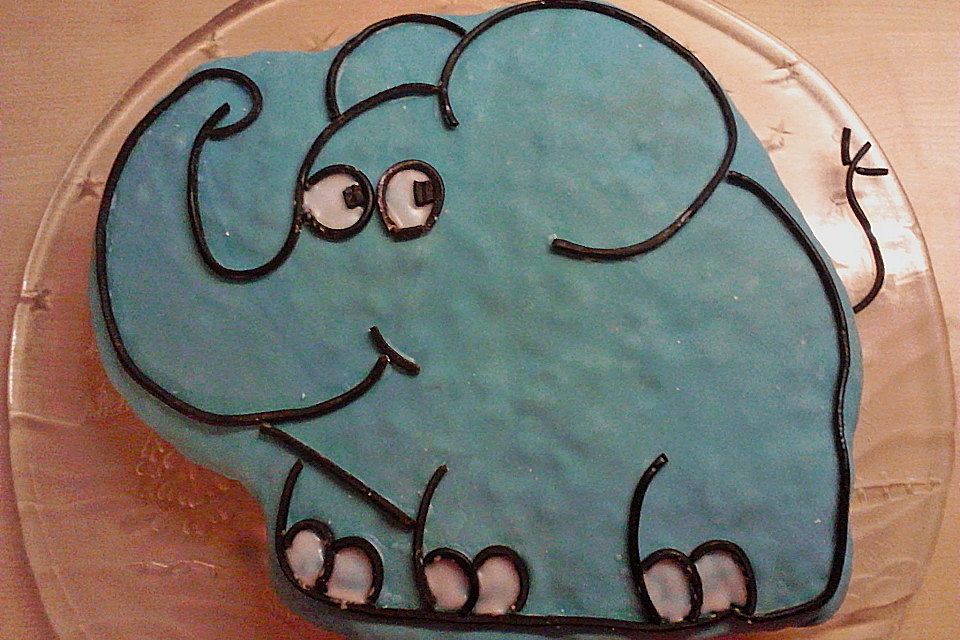 Lettas kleine blaue Elefant  - Motivtorte