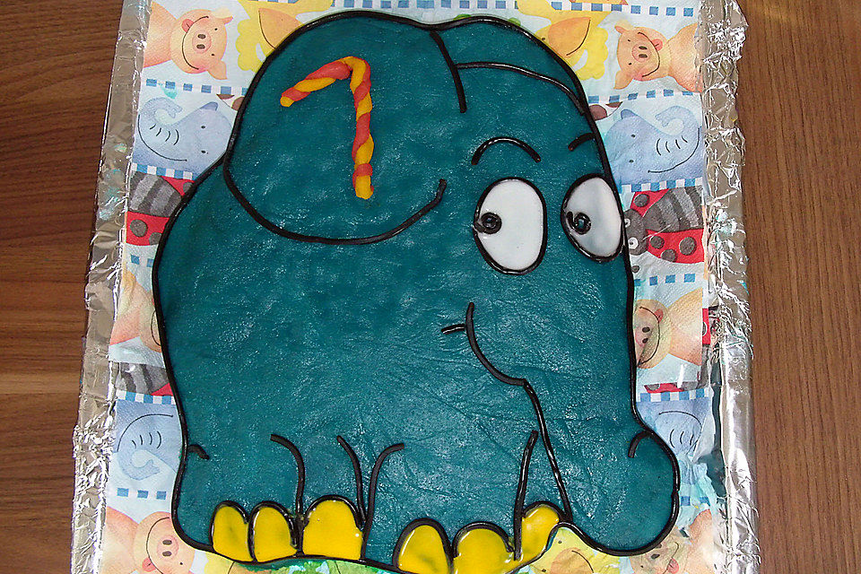 Lettas kleine blaue Elefant  - Motivtorte