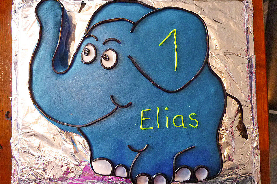 Lettas kleine blaue Elefant  - Motivtorte