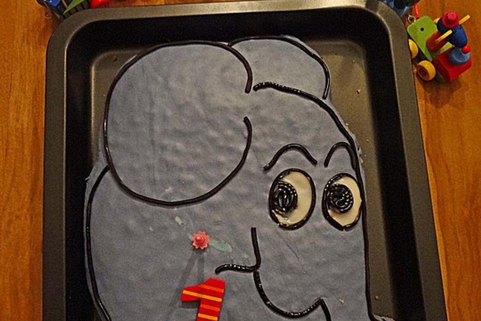 Lettas kleine blaue Elefant  - Motivtorte