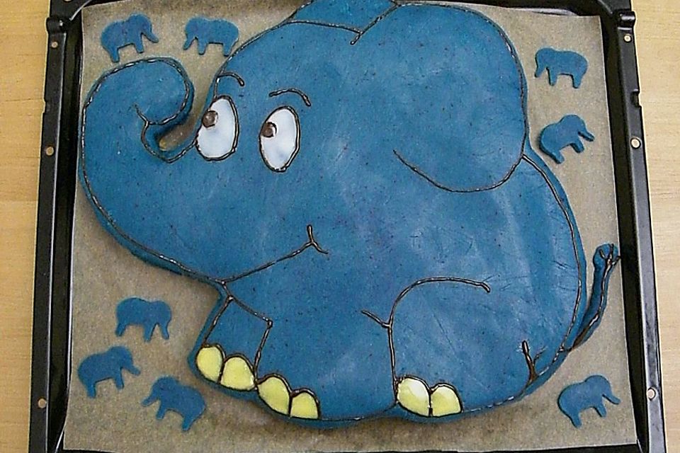 Lettas kleine blaue Elefant  - Motivtorte