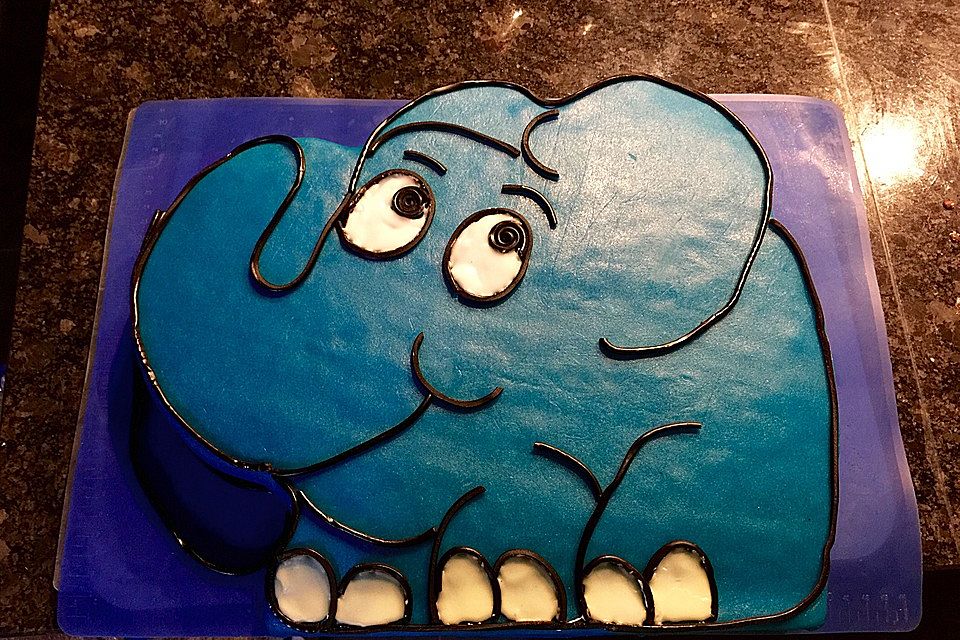 Lettas kleine blaue Elefant  - Motivtorte