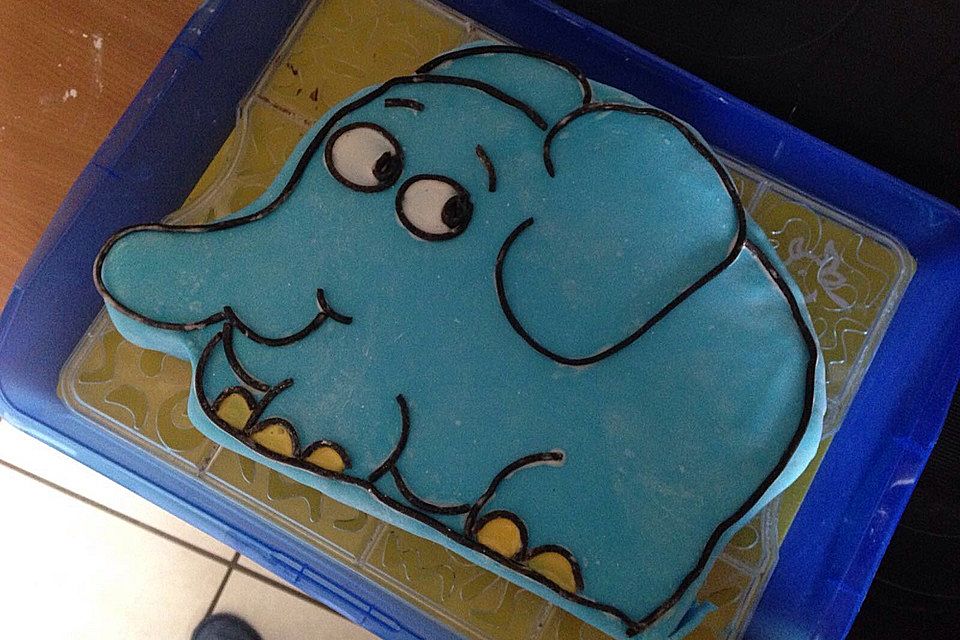 Lettas kleine blaue Elefant  - Motivtorte