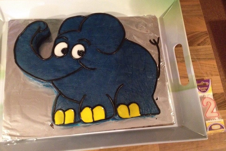 Lettas kleine blaue Elefant  - Motivtorte