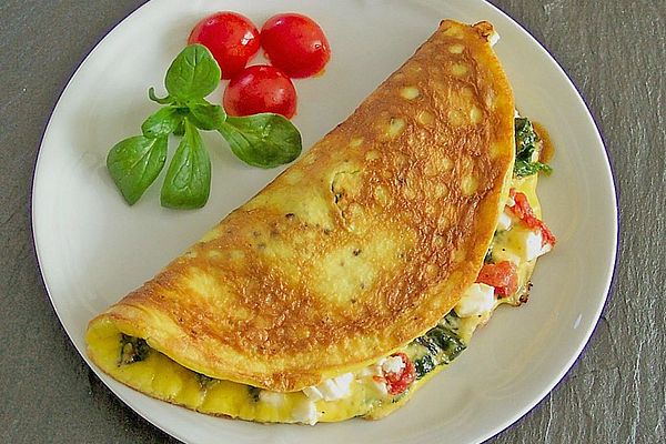 Omelette mit Blattspinat und Tomaten von sonina | Chefkoch