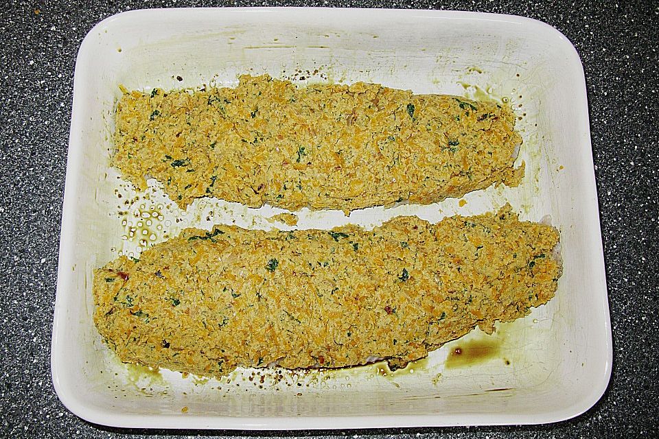 Fischfilet unter der Kürbiskruste