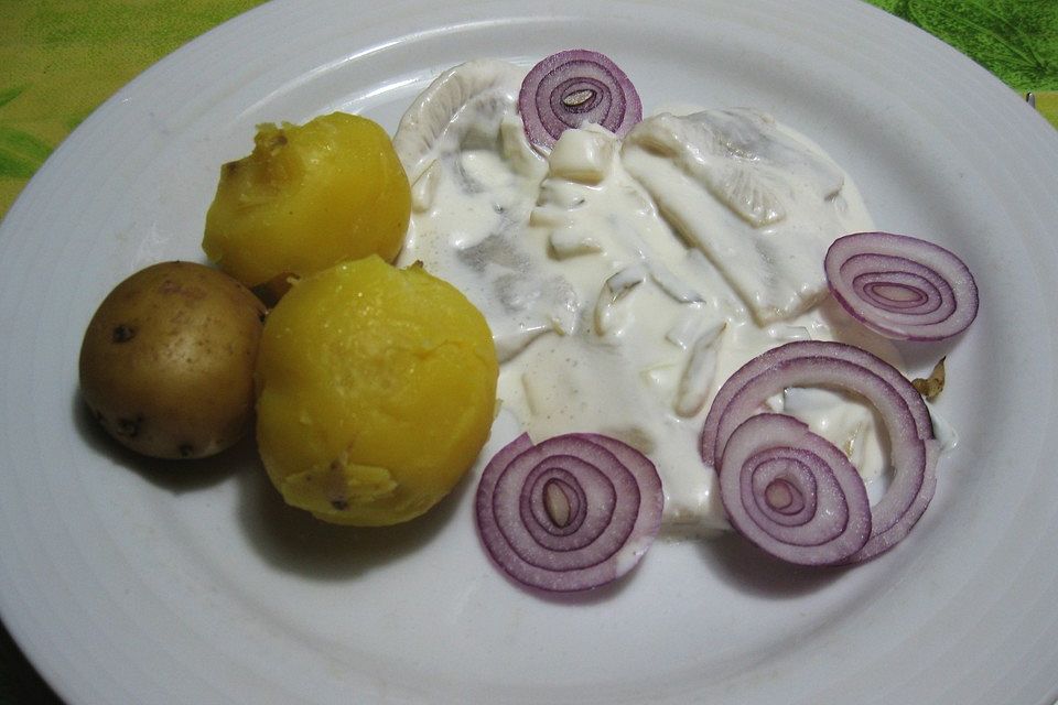 Matjes in Sahnesoße