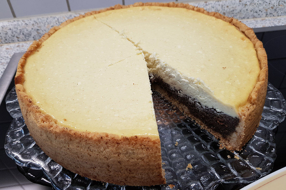 Käsekuchen mit Mohn