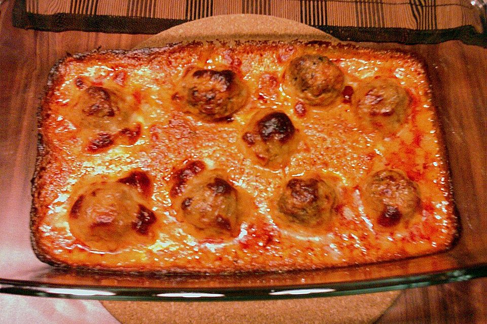 Überbackene Hackbällchen Überbackene Hackbällchen
