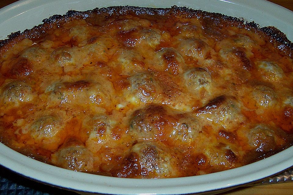 Überbackene Hackbällchen Überbackene Hackbällchen