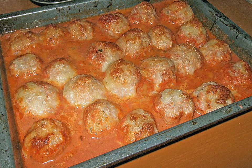 Überbackene Hackbällchen Überbackene Hackbällchen
