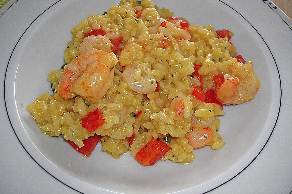 Scampi - Reis - Pfanne