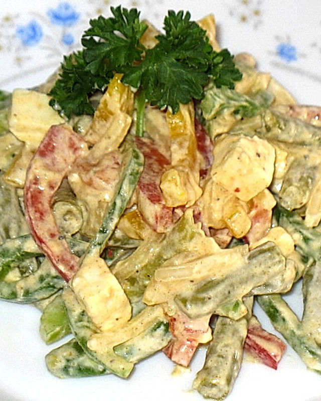 Paprika - Bohnensalat mit Fetakäse