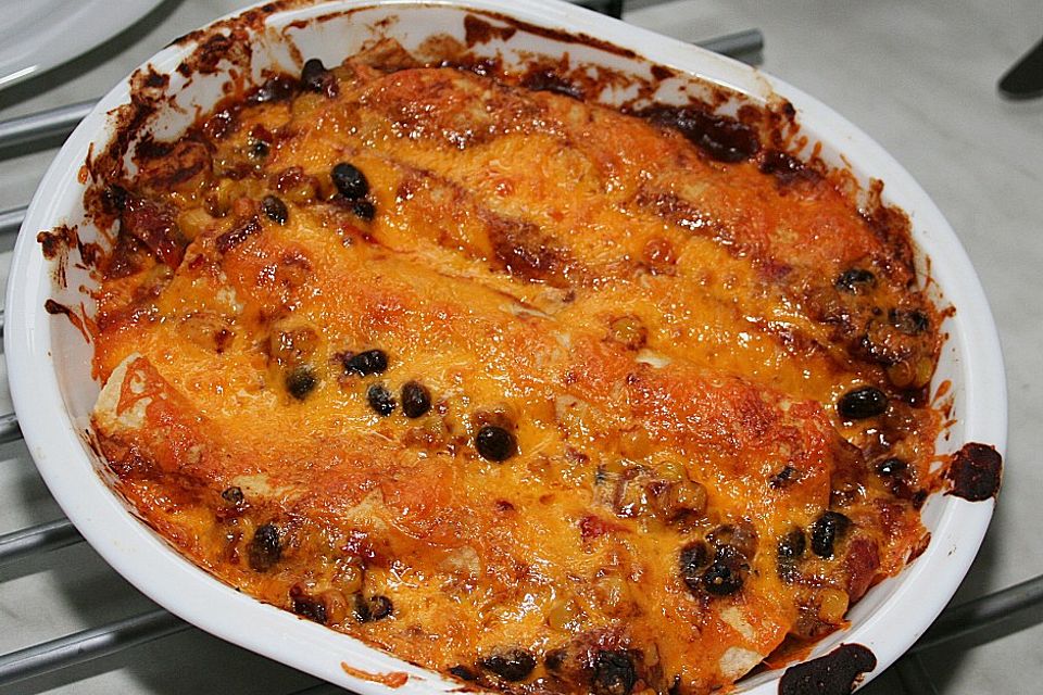 Überbackene Hähnchen - Enchiladas