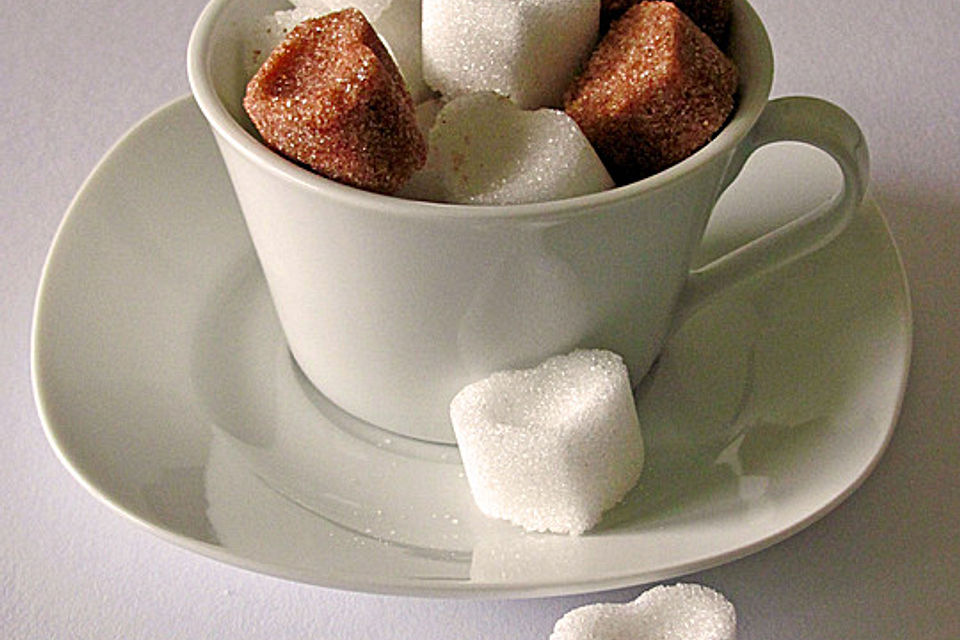 Zuckerherzen für Cappuccino, Kaffee oder Tee