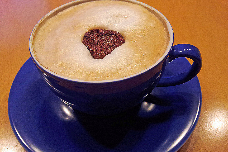 Zuckerherzen für Cappuccino, Kaffee oder Tee