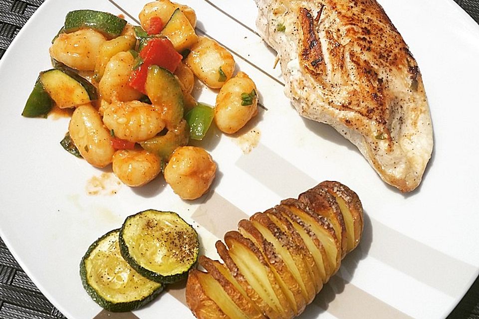 Gnocchi-Salat mit Zucchini und Paprika