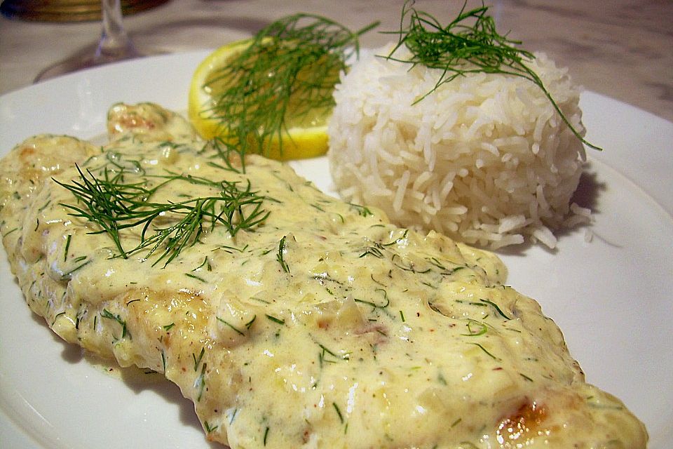 Pangasius mit Zitronen - Dill - Sauce