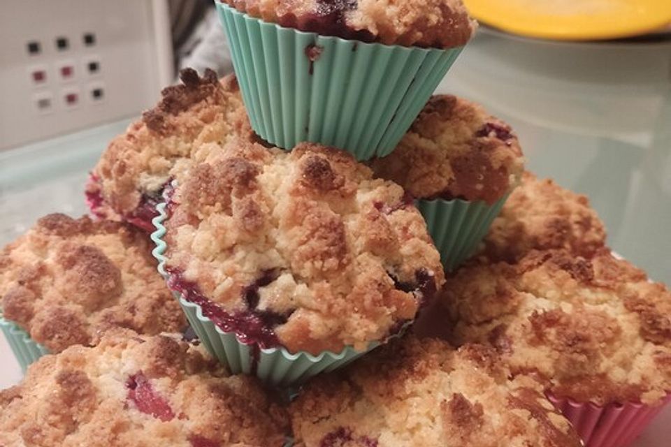 Blaubeermuffins mit Streuseln