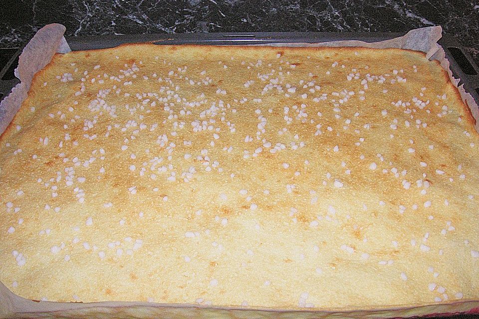 Johannisbeerkuchen mit Saure - Sahne - Guss vom Blech