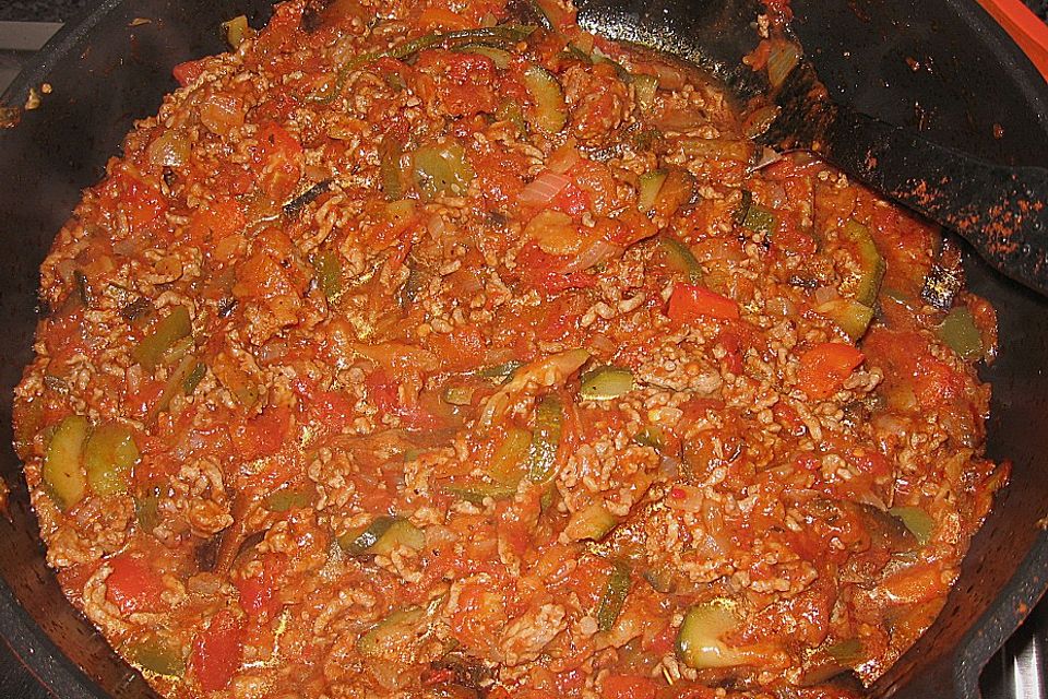 Mediterrane Hackfleisch - Ratatouille - Pfanne