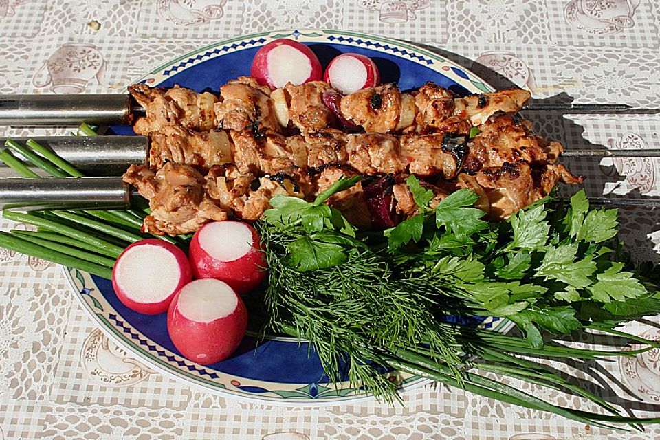 Zarter Hähnchen - Schaschlik in Zitronensaft - Marinade