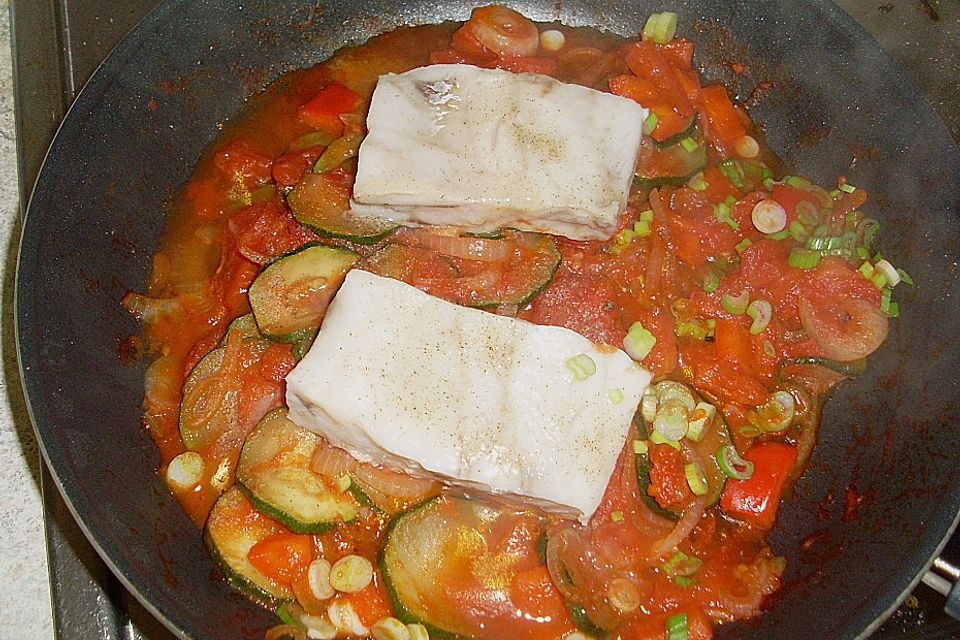 Zucchini-Fisch-Pfanne