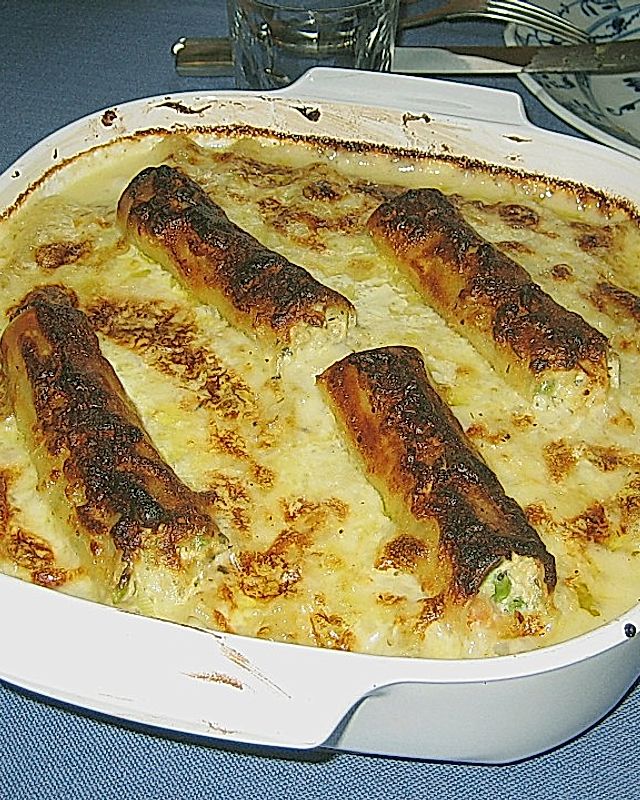 Cannelloni mit Hähnchen - Ricotta - Füllung